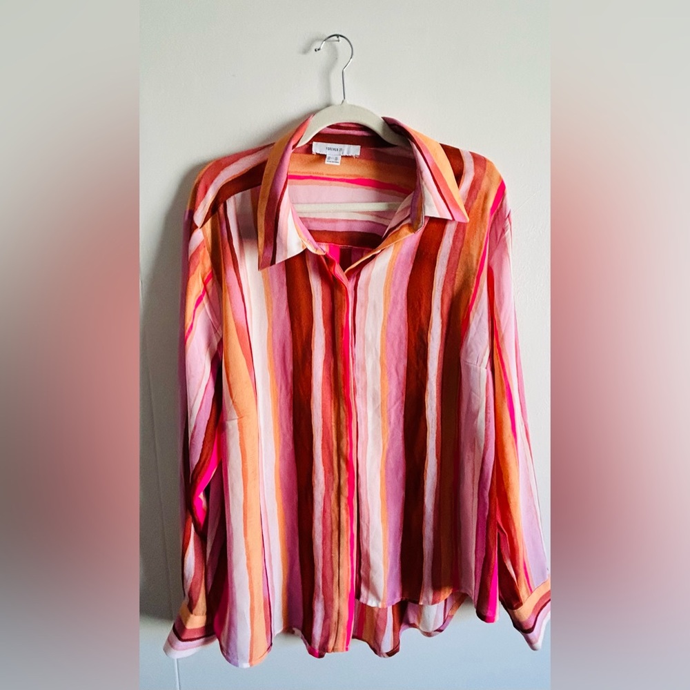 THE LIFE OF A SHOW GIRL 💝🫶🏻FOREVER 21 CANDY STRIPED BLOUSE FALL COLORS
